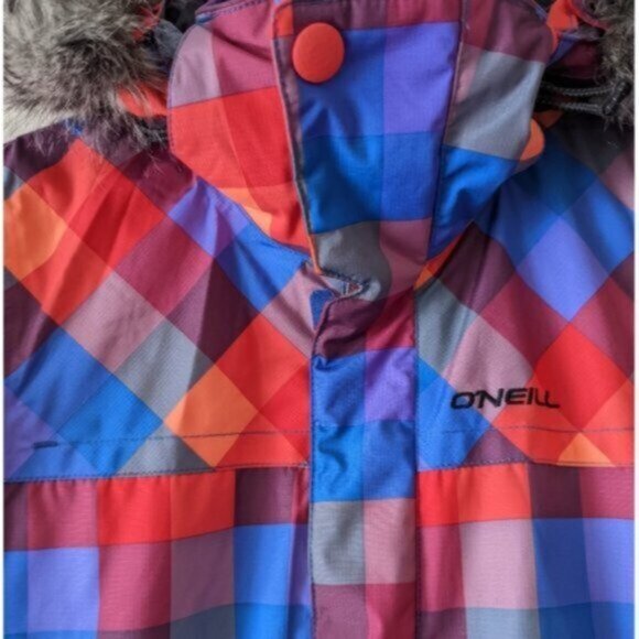O'Neill waterproof checkered multicolored ski/snowboard jacket - Picture 3 of 7